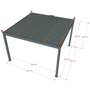 Dreamgarden Pergola 4 x 4 x 2,5 m Florenz Elektrisch Anthrazit Lamellendach