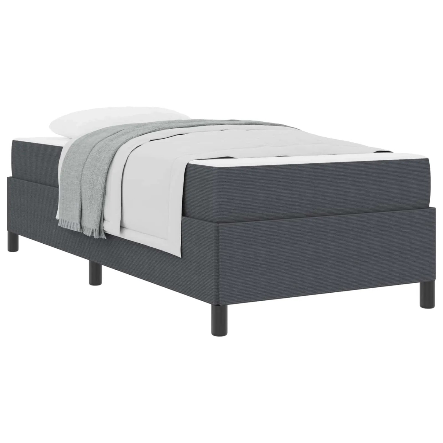 vidaXL Bettrahmen mit Matratze Dunkelgrau 90 x 190 cm Stoff 3399096