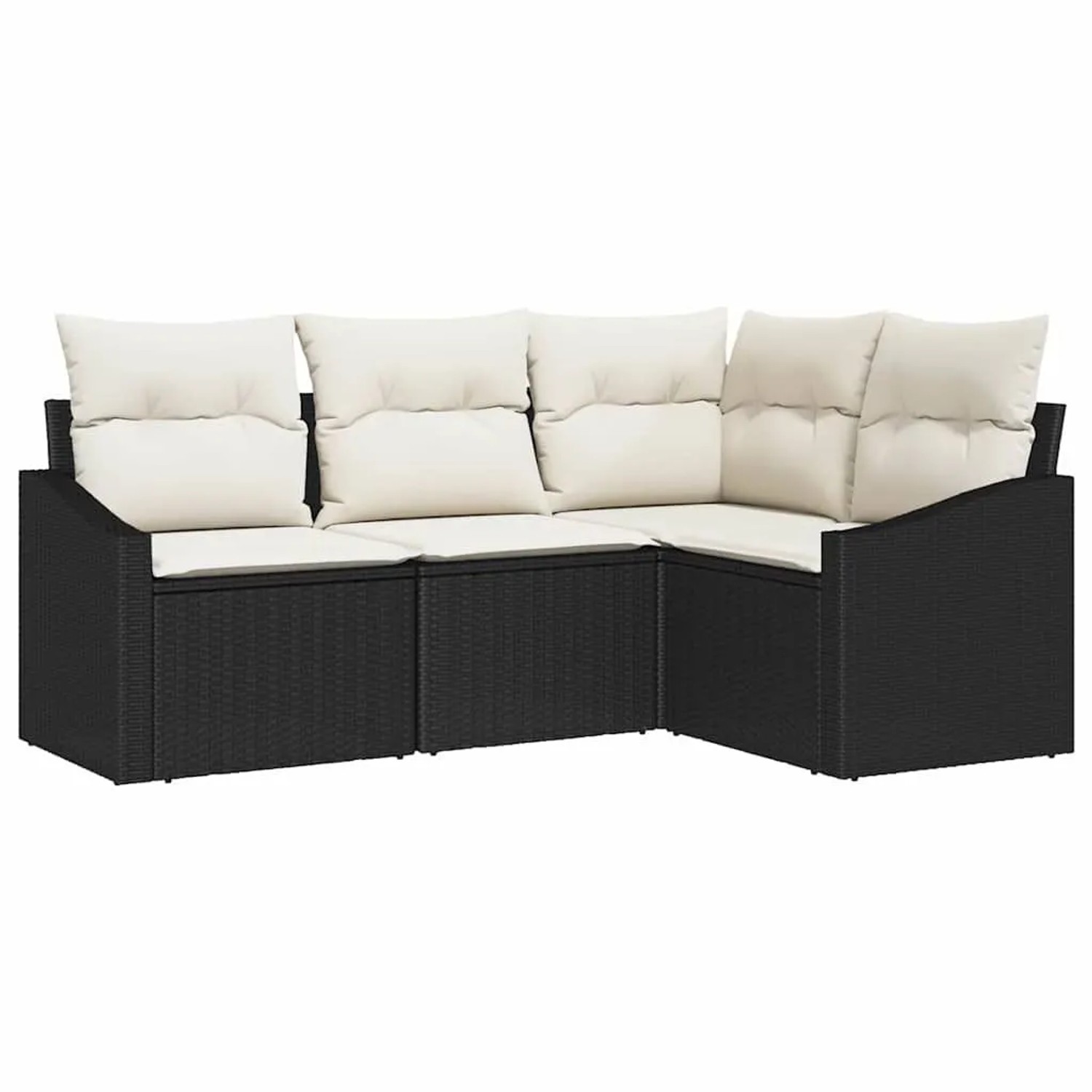 vidaXL Gartensofa-set mit Kissen 4-Tlg Schwarz und Weiß Poly-Rattan 3355366 günstig online kaufen