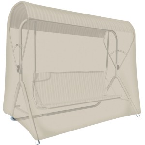 Beige tepro Abdeckhaube für Gartenschaukel, wasserabweisend und UV-beständig.