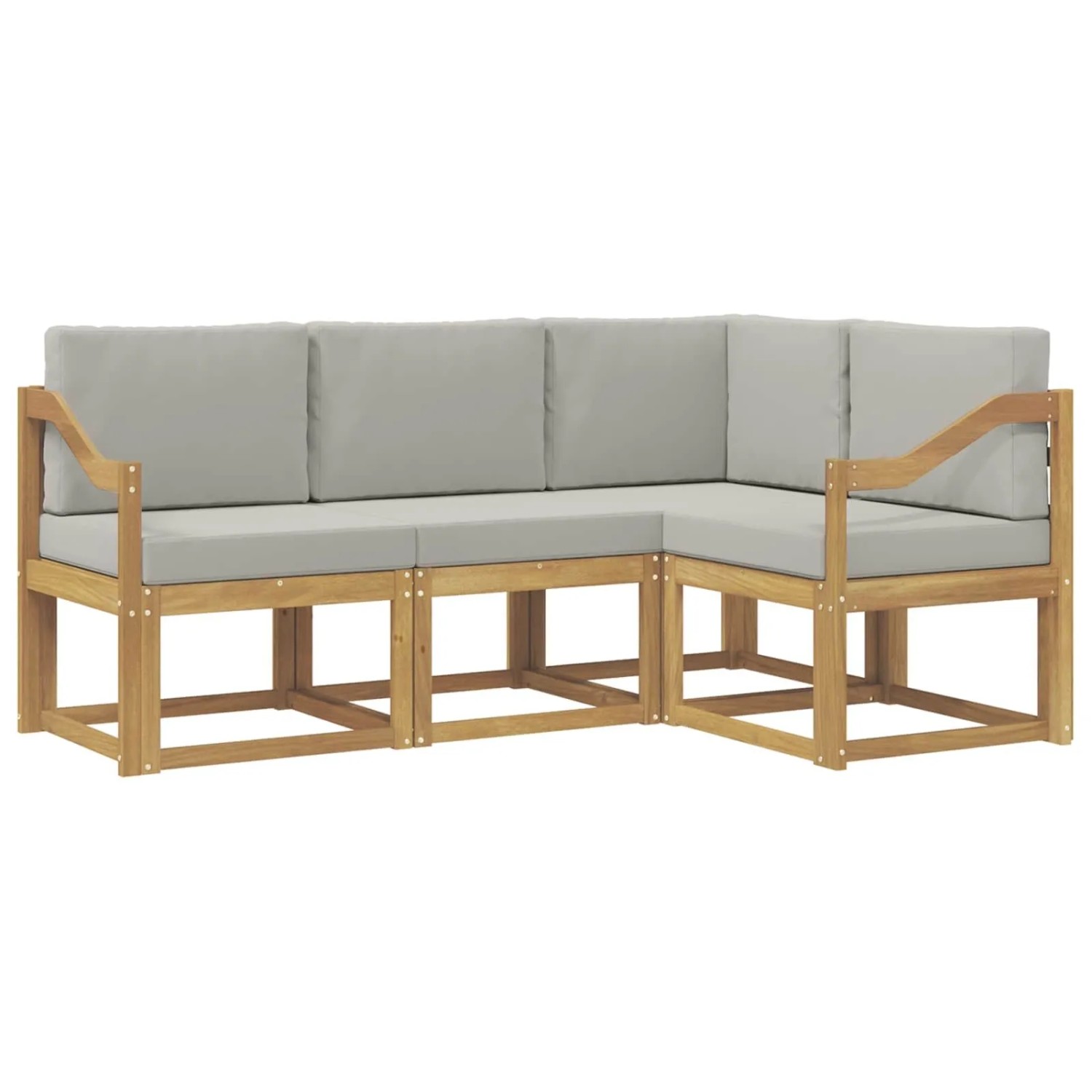vidaXL Outdoor-Sofagarnitur 4-Tlg Weiß und Hellgrau 3387575