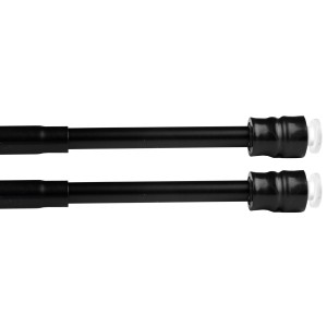 2er-Pack schwarze Bestlivings Klemmstangen mit Schraubtechnik, 60-90 cm, für Gardinen.