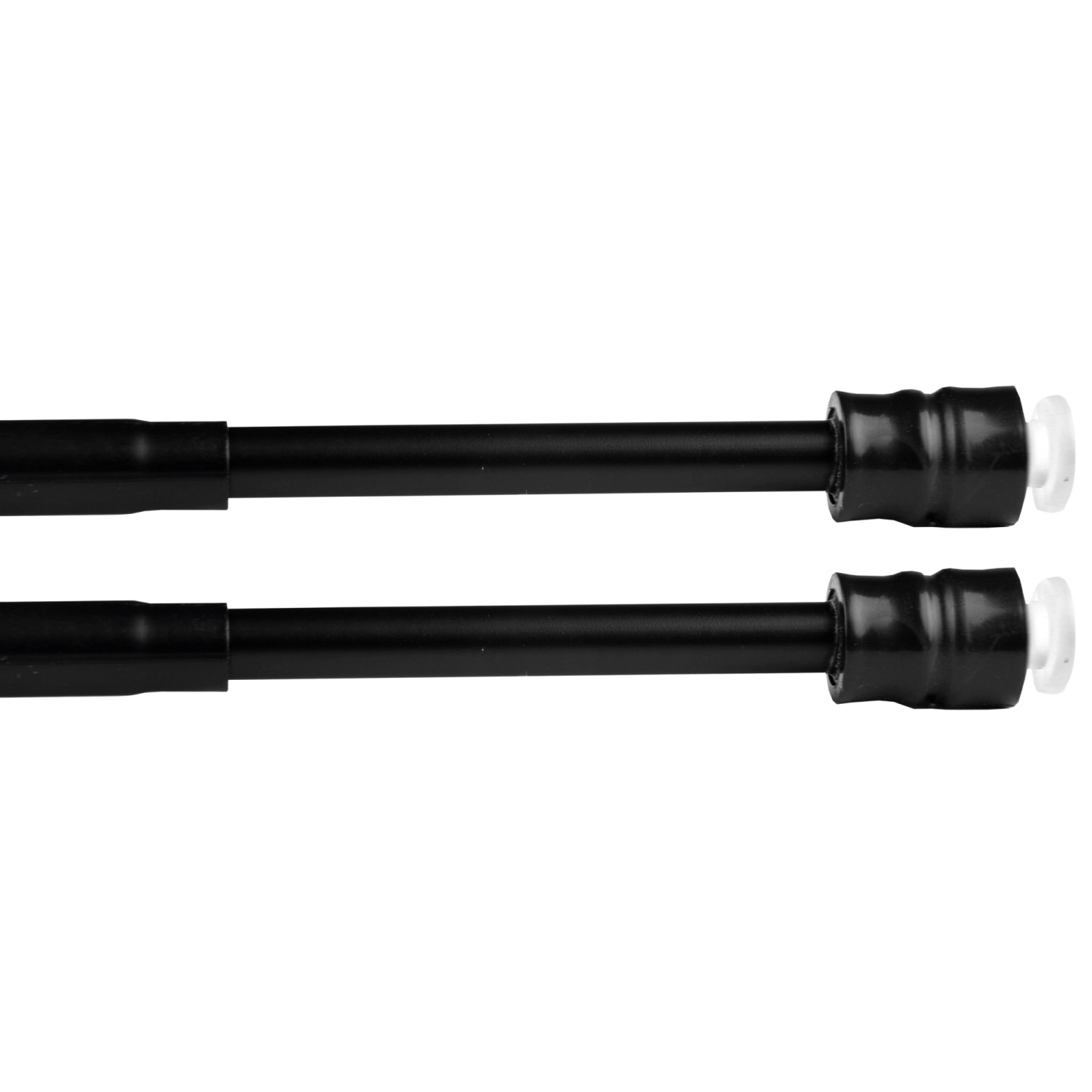 2er-Pack schwarze Bestlivings Klemmstangen mit Schraubtechnik, 60-90 cm, für Gardinen.