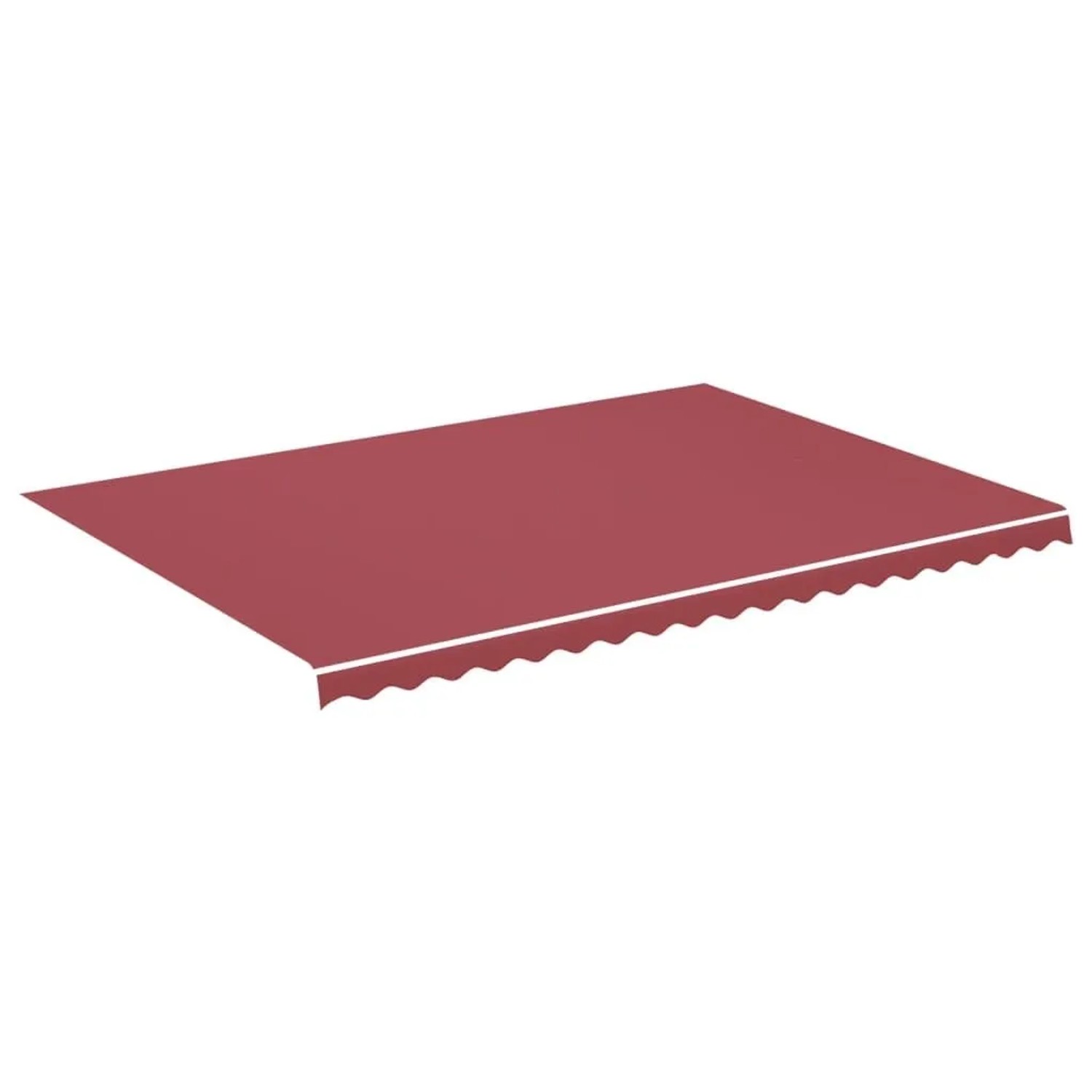 DELUKE Markisenbespannung Markisenstoff Wasserabweisend Reißfest Rot Für 500x350cm Rahmen Markise Mit Volant Markisen Ersatzstoff