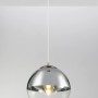 Moderne Globo Pendelleuchte Varus mit nickel-mattem Glasschirm.