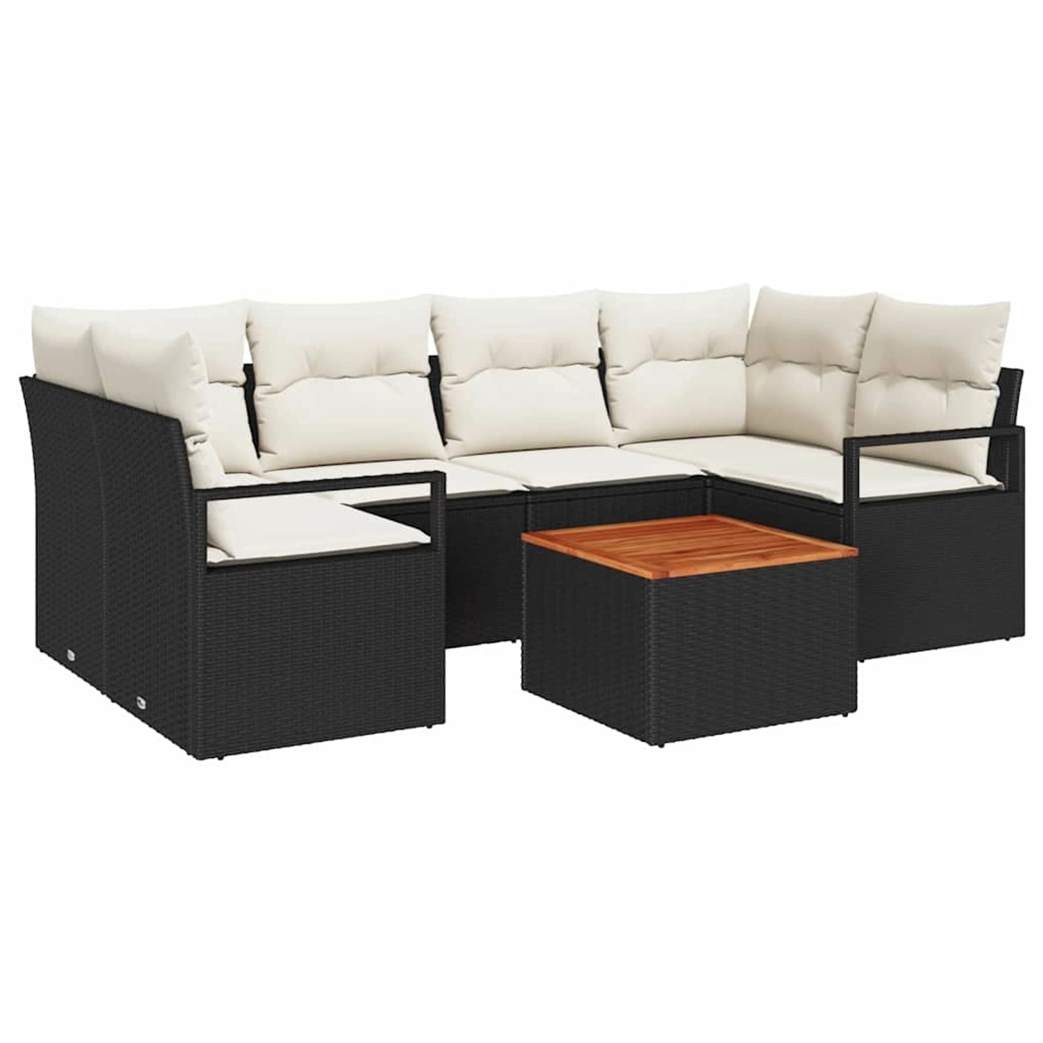 vidaXL Garten-Sofa-Set 7-Tlg Schwarz Weiß 3356325 günstig online kaufen