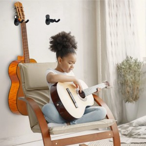 Relaxdays Gitarrenhalter 3er Set Eisen Schwarz 360 Grad Drehbar 9,5 cm x 8 cm x 12 cm 0,11 kg