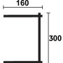 Skizze Alpholz Gartenhaus 28-A, Maße: 160x300cm, unbehandeltes Holz.
