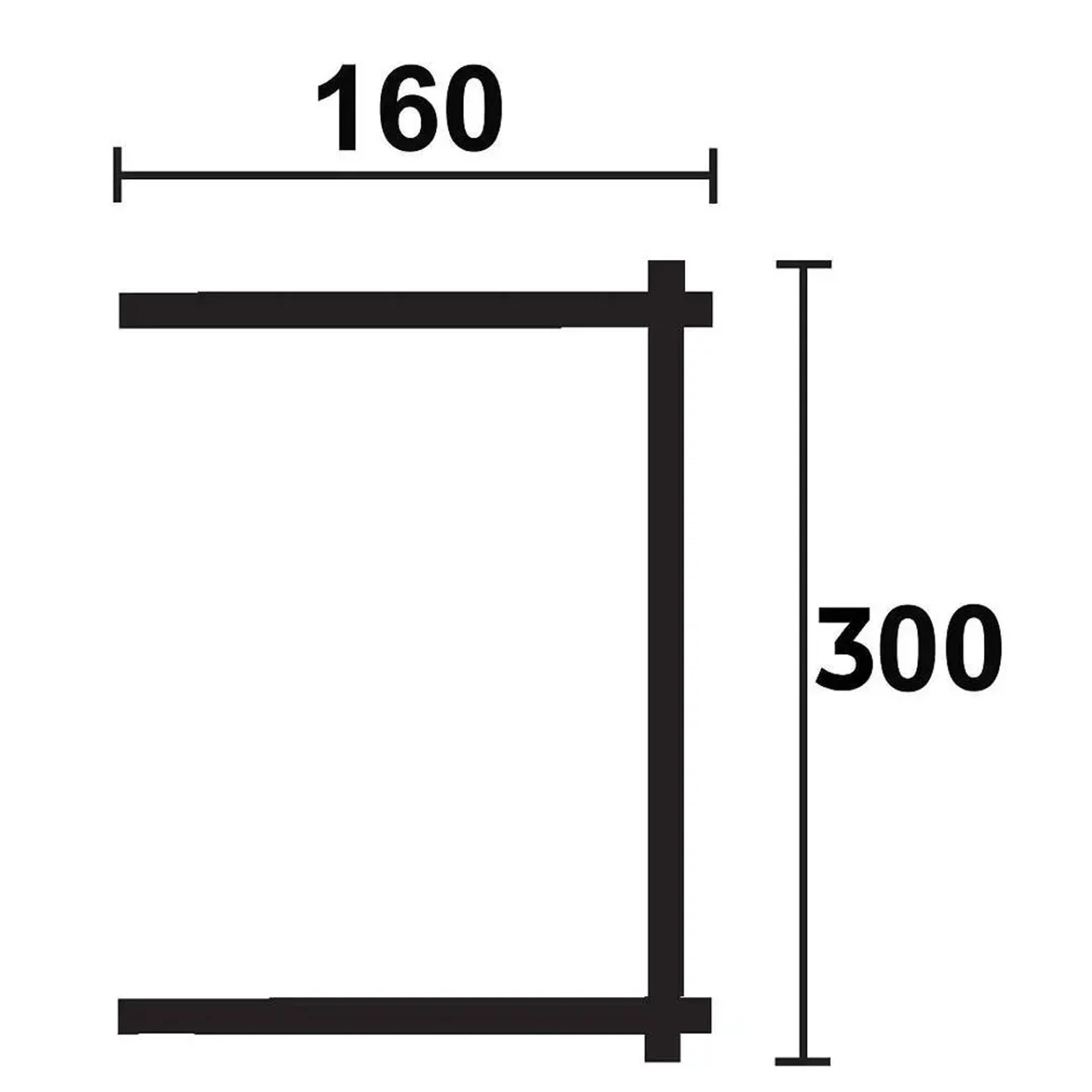 Skizze Alpholz Gartenhaus 28-A, Maße: 160x300cm, unbehandeltes Holz.