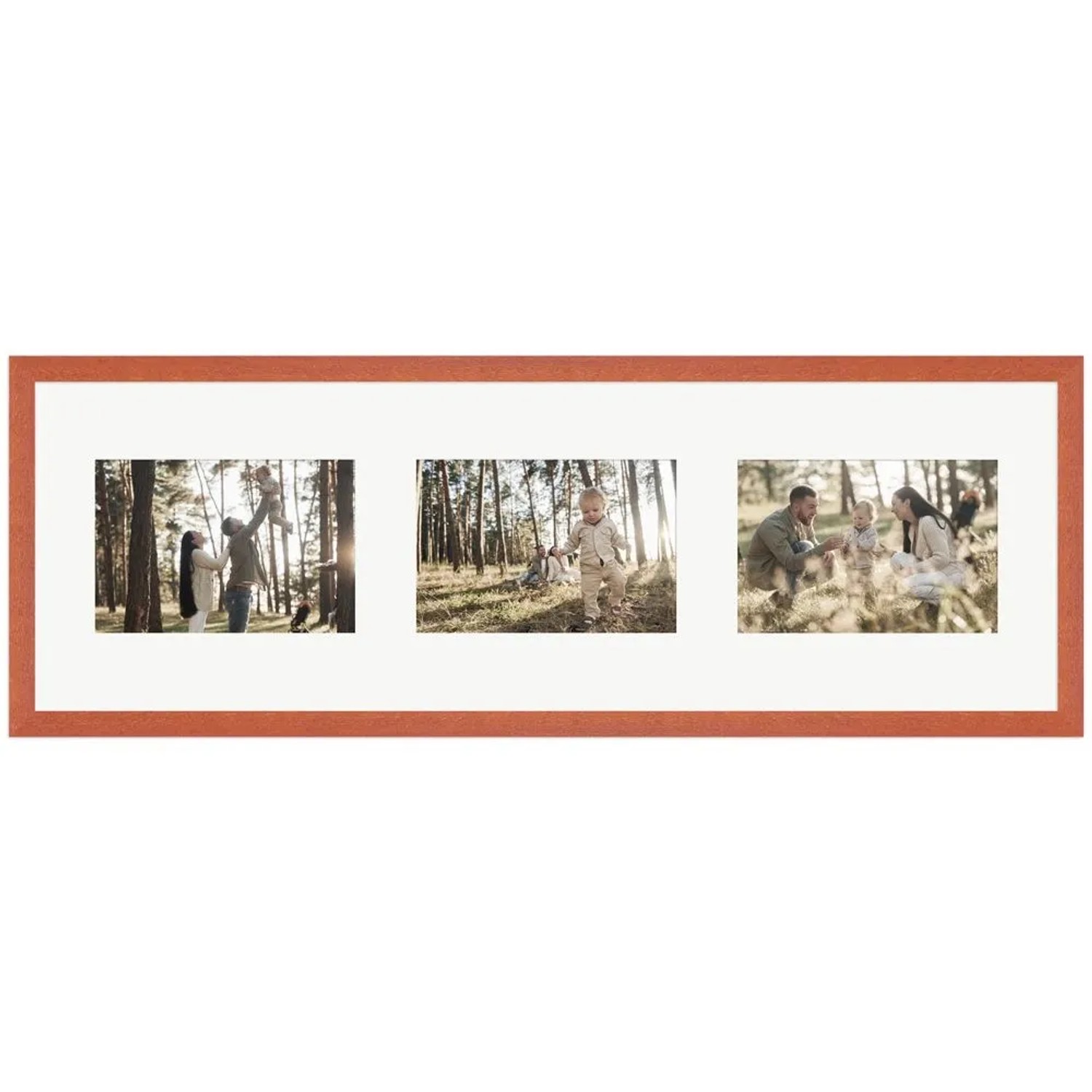 WANDStyle Galerierahmen G950 in Kirschbaum-Optik 20 x 60 cm für 3 Bilder im Format 10 x 15 cm