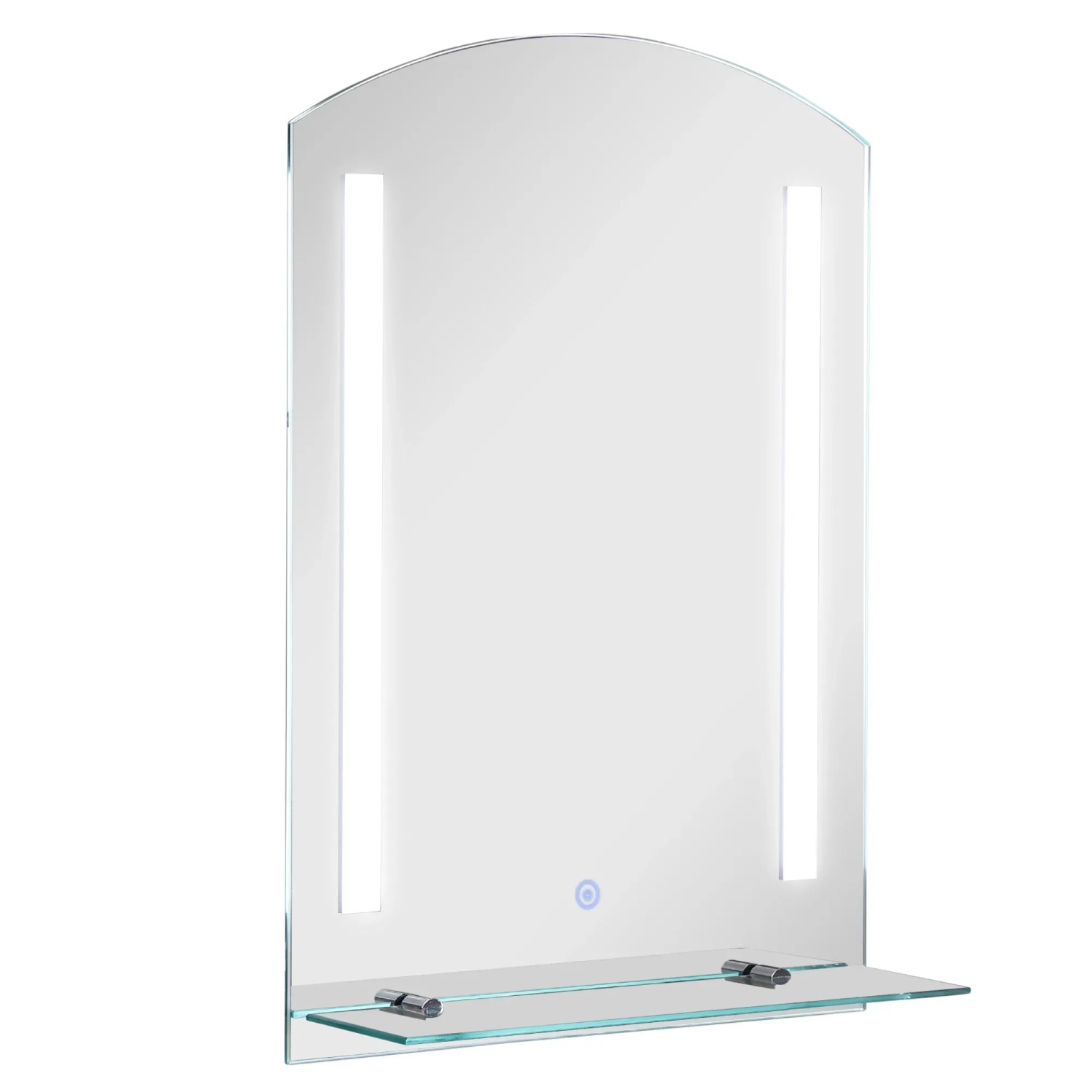 Kleankin Badspiegel mit Ablage 15W WC Spiegel Wasserdicht 50 x 15,5 x 70 cm