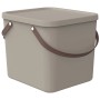 Rotho Multibox Albula 40L in Cappuccino mit Deckel und Tragegriffen. Aufbewahrungsbox für Ordnung.