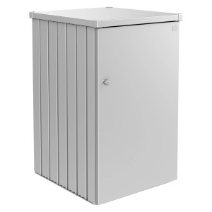 Biohort Mülltonnenbox Alex, Variante 1, in Silber-Metallic. Abschließbare Mülltonnenverkleidung.