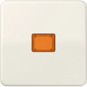 Jung Wippe CD500, weiß, mit orangefarbenem Lichtaustrittsfenster für Schalter.