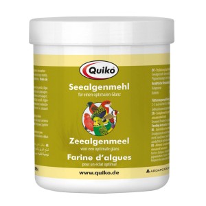 Quiko Seealgenmehl für Ziervögel, 400g Dose. Ergänzungsfutter für dunkle Pigmentierungen.