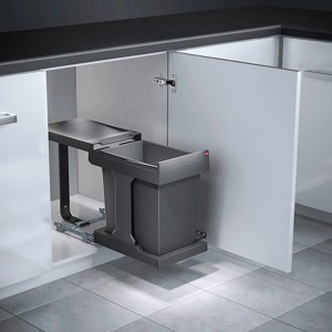 HAILO Abfallsammler Mülleimer Solo 20L Dunkelgrau mit Ausfahrautomatik 3636001