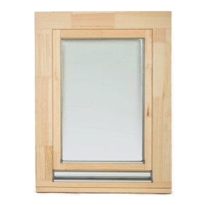 Holzfenster Panto, Dreh/Kipp, 90x90 cm, rohes Nadelholz, 2-fach Verglasung.