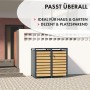 KARAT Mülltonnenbox Johan mit Edelstahlrahmen und Holzdekor für 2 Mülltonnen.