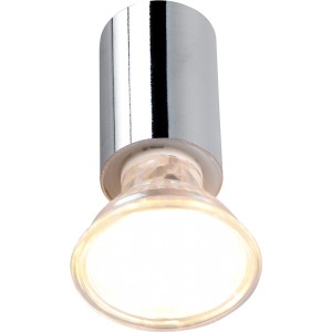 Chromfarbene Trio Wandleuchte Lorenzo für Spiegelschrank mit GU10 Fassung.