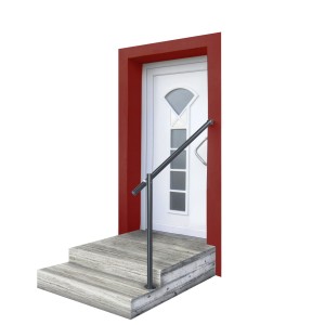 Treba Eingangsgeländer GA5, 115 cm, Anthrazit, zur Bodenmontage vor einer Haustür.