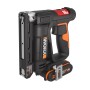 Worx Akku-Tacker WX843, Akku-betriebenes Werkzeug zum Heften und Nageln, ideal für Heimwerkerprojekte.