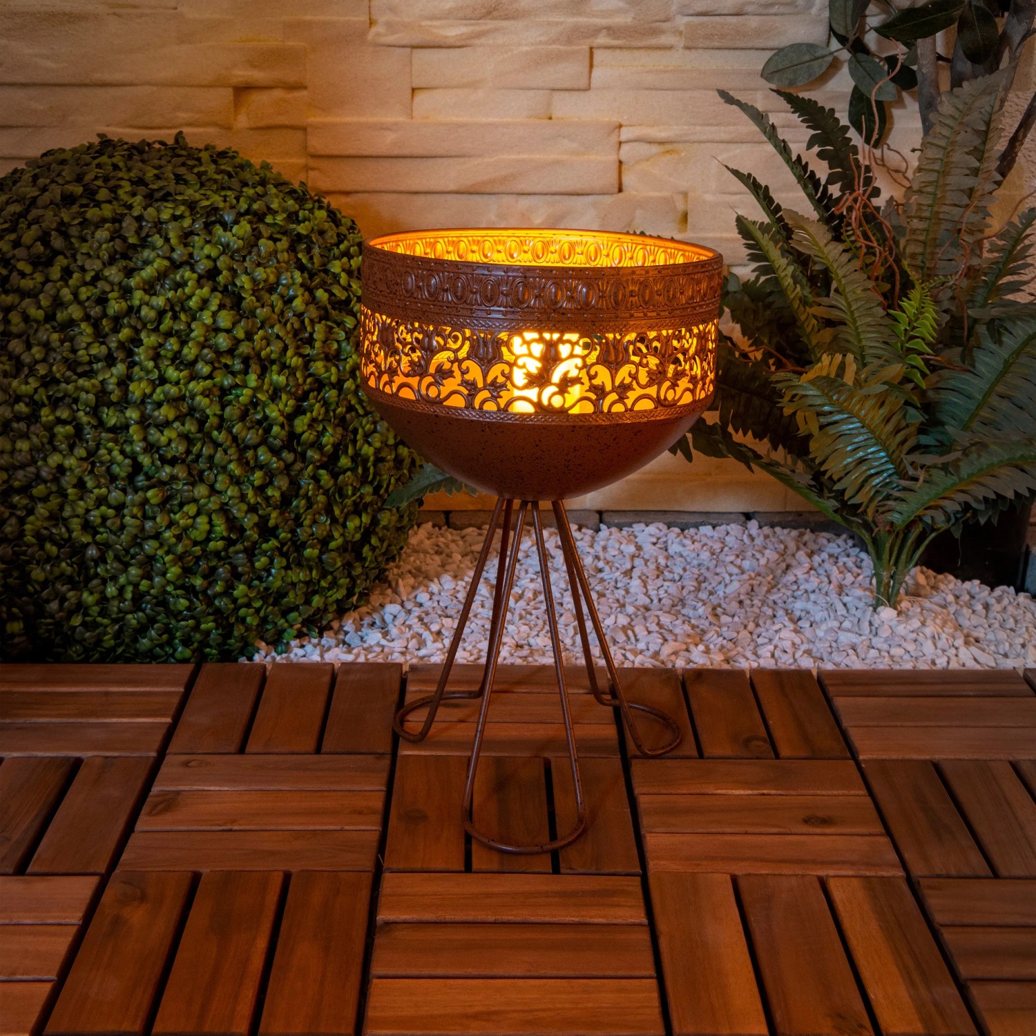 Näve LED Solarleuchte Deko 34,5 cm mit Flammeneffekt mit Standfuß kaufen bei OBI