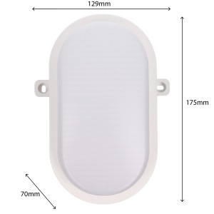 Weiße LED`s light Außenwandleuchte, 1-flammig, ovale Form. Ideal für Garten, Balkon und Garage.