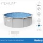 Bestway Hydrium Stahlwandpool Set, Ø 460x120 cm, grau, mit Sandfilteranlage.