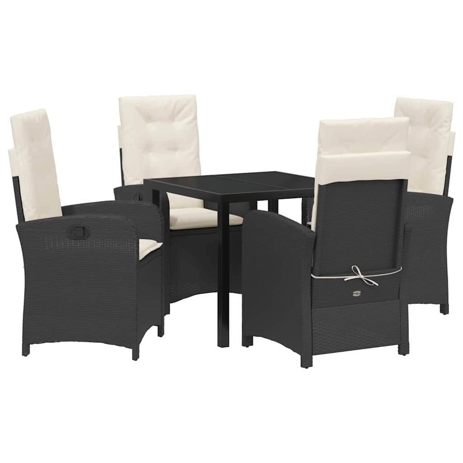 vidaXL Garten Essgruppe 5-Tlg Schwarz Poly Rattan 3380254 günstig online kaufen