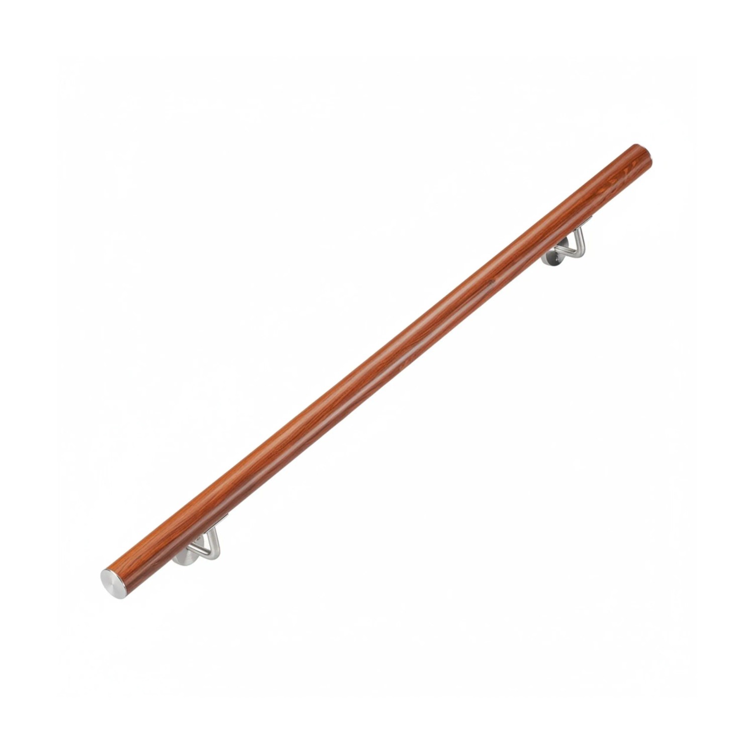 Relaxdays Handlauf Aluminium Edelstahl Braun Silber Mit Wandhalterung 150 cm
