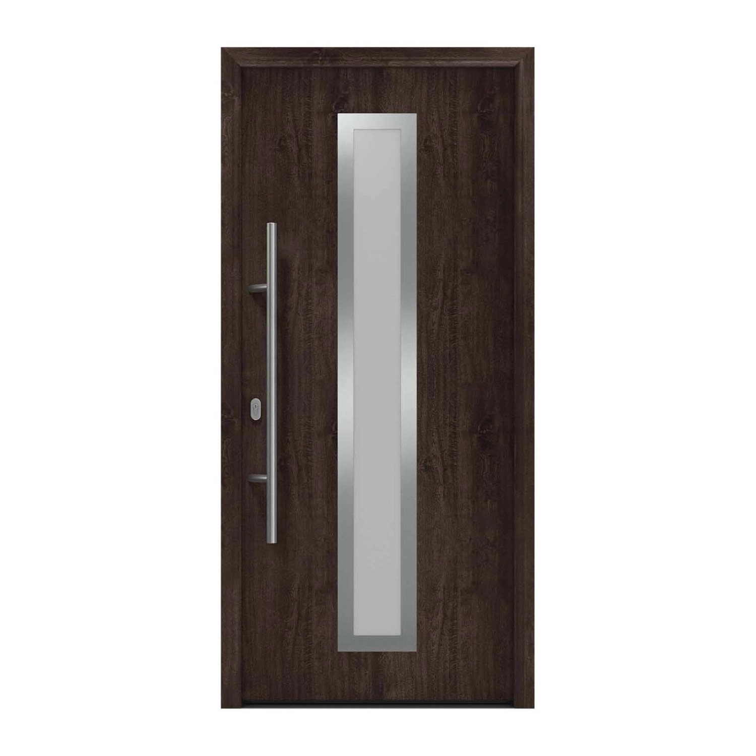 EcoStar Haustür Isopro IP 700S Eiche Dunkel 110 cm x 210 cm DIN L günstig online kaufen