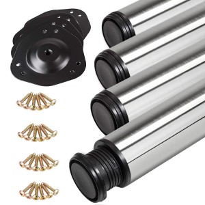 SOTECH 4 Stück Tischbeine Höhe 820 mm Ø 60 mm Echt Edelstahl mit Anti-Fingerprint-Beschichtung Belastbar bis 300 kg