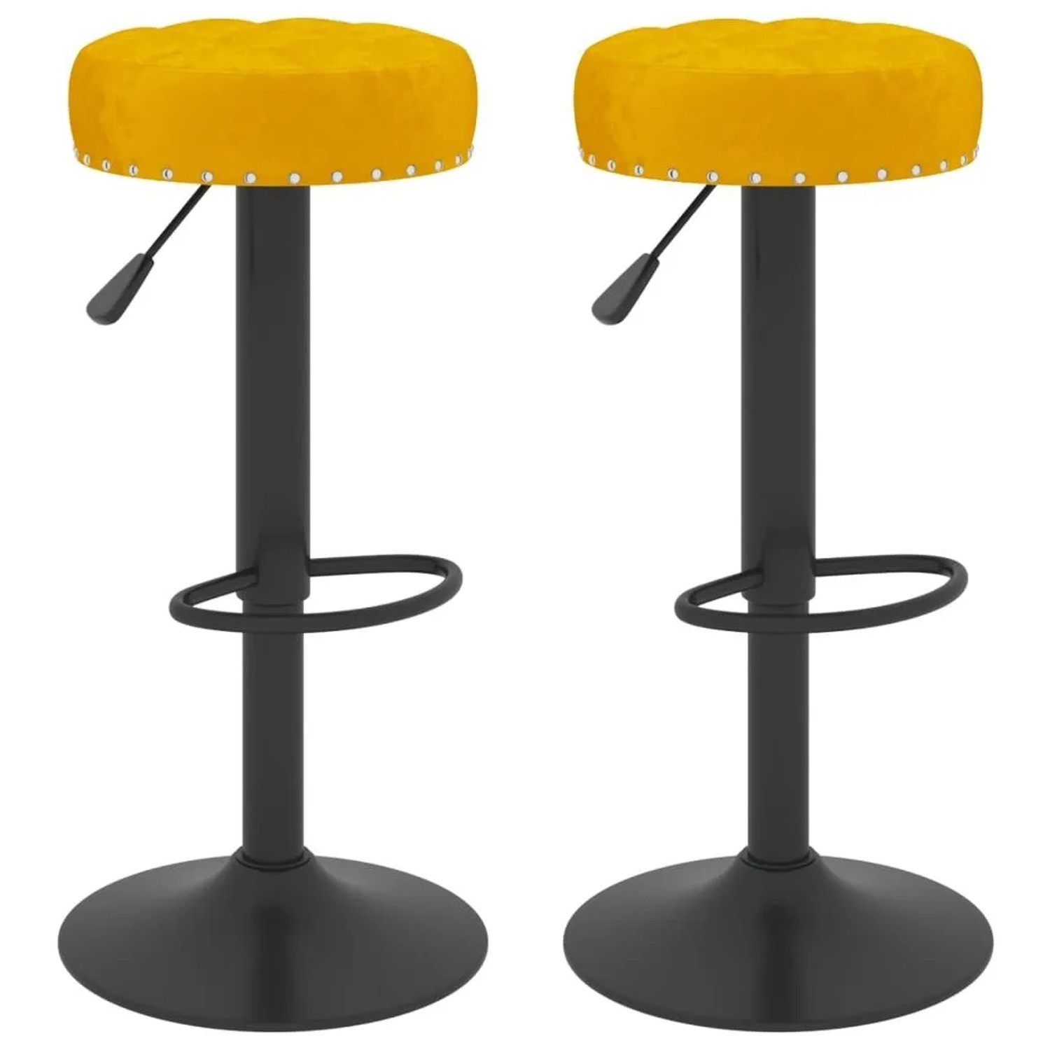 vidaXL Barhocker 2 Stk Senfgelb Samt 333002
