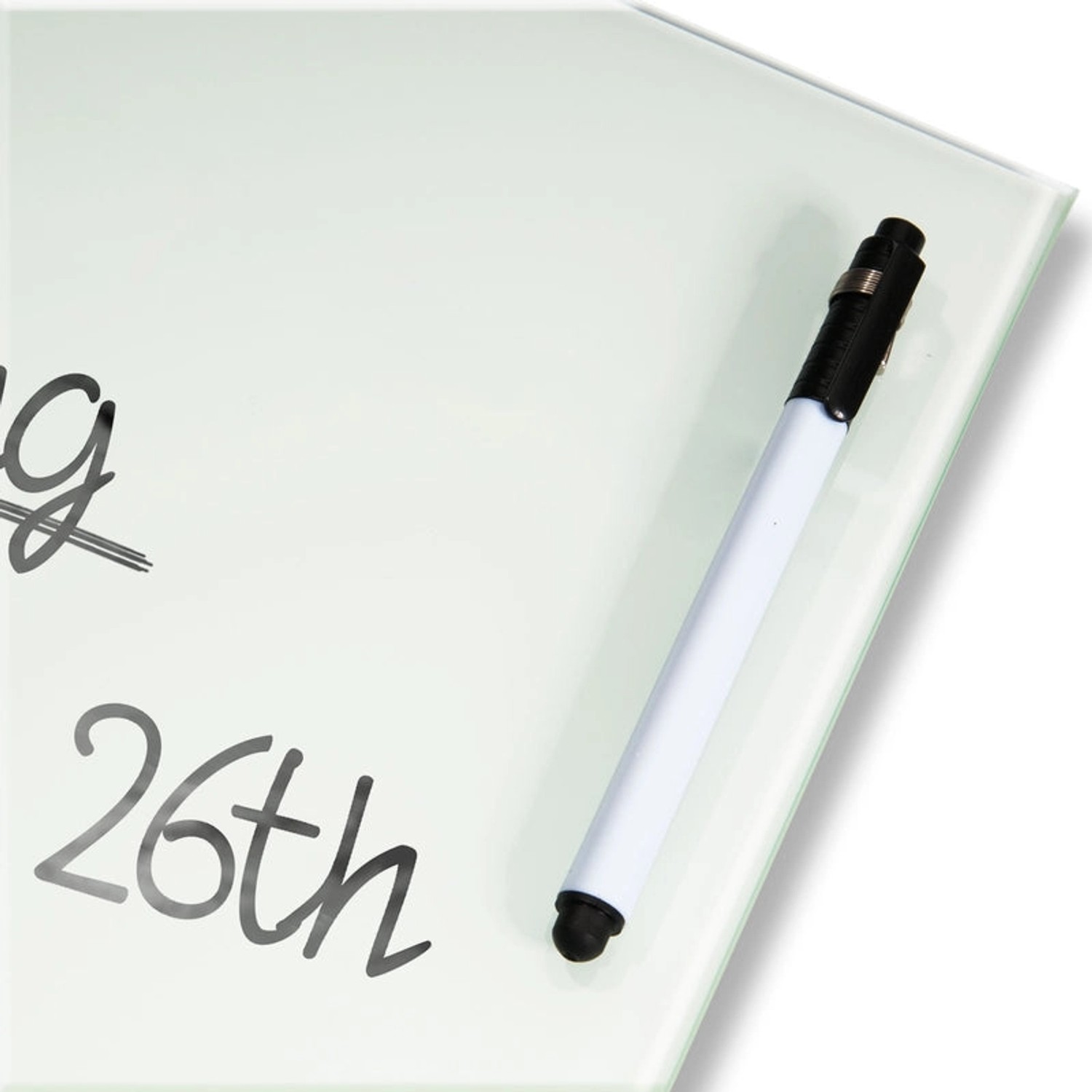 Karat Glas Whiteboard Lissabon 45x30 cm mit Stift, Dekoartikel für Büro & Zuhause.