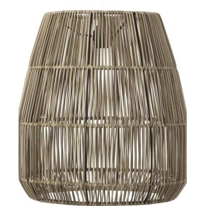 PR Home Saigon Lampenschirm aus Rattan, grau-beige, für E27 Außenpendel. Flechtstruktur.