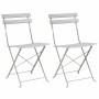 vidaXL Garten Klappstuhl 2 Stk Beige 42 x 46 x 82cm Stahl 42002959