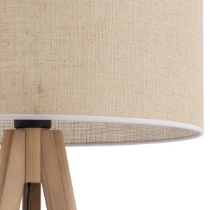 Licht-Erlebnisse Dreibein Stehlampe 145 cm Klein Holz Stoff E27