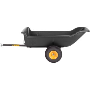 Polar Anhänger Schubkarre HD1500, schwarz, mit gelben Rädern. Ideal für Garten- und Bauarbeiten.