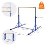 Blaues, faltbares Gymnastik Turnreck, höhenverstellbar 95,5-150cm, mit Holzstange. Ideal für Spiel & Sport, bis 100 kg.