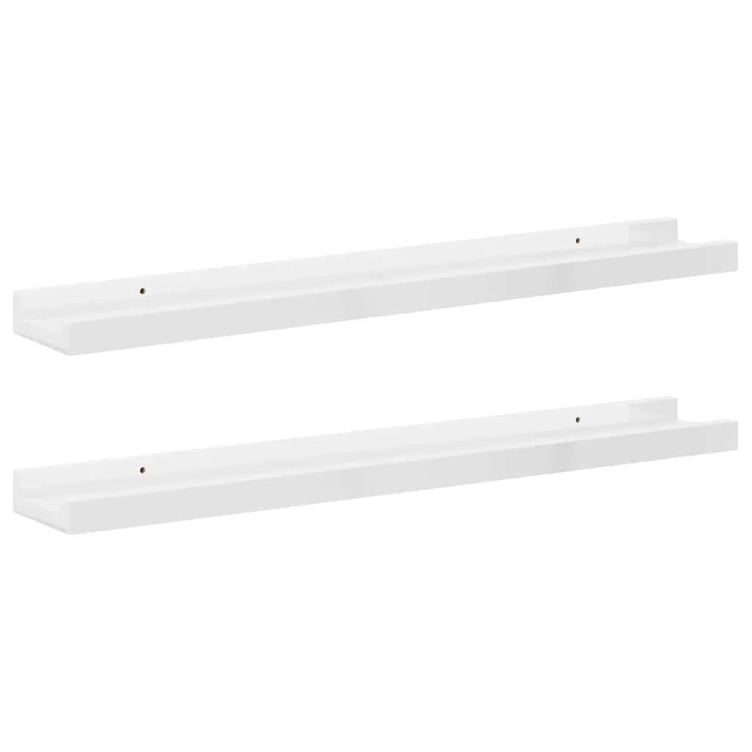 vidaXL Wandregale 2 Stk Hochglanz-Weiß 60x9x3 cm 326649