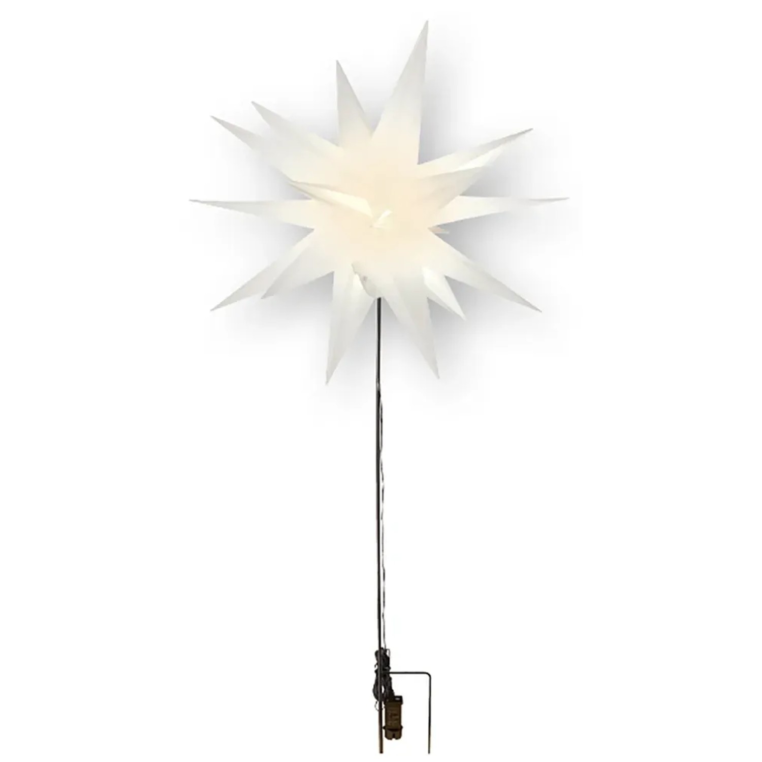 HGD LED-Kunststoff-Stern mit Bodenspieß inkl. LED-Elektrik Ø 60 cm Weiß