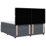Dunkelgraues vidaXL Boxspringbett 200x200 cm mit Samtbezug und Matratze.