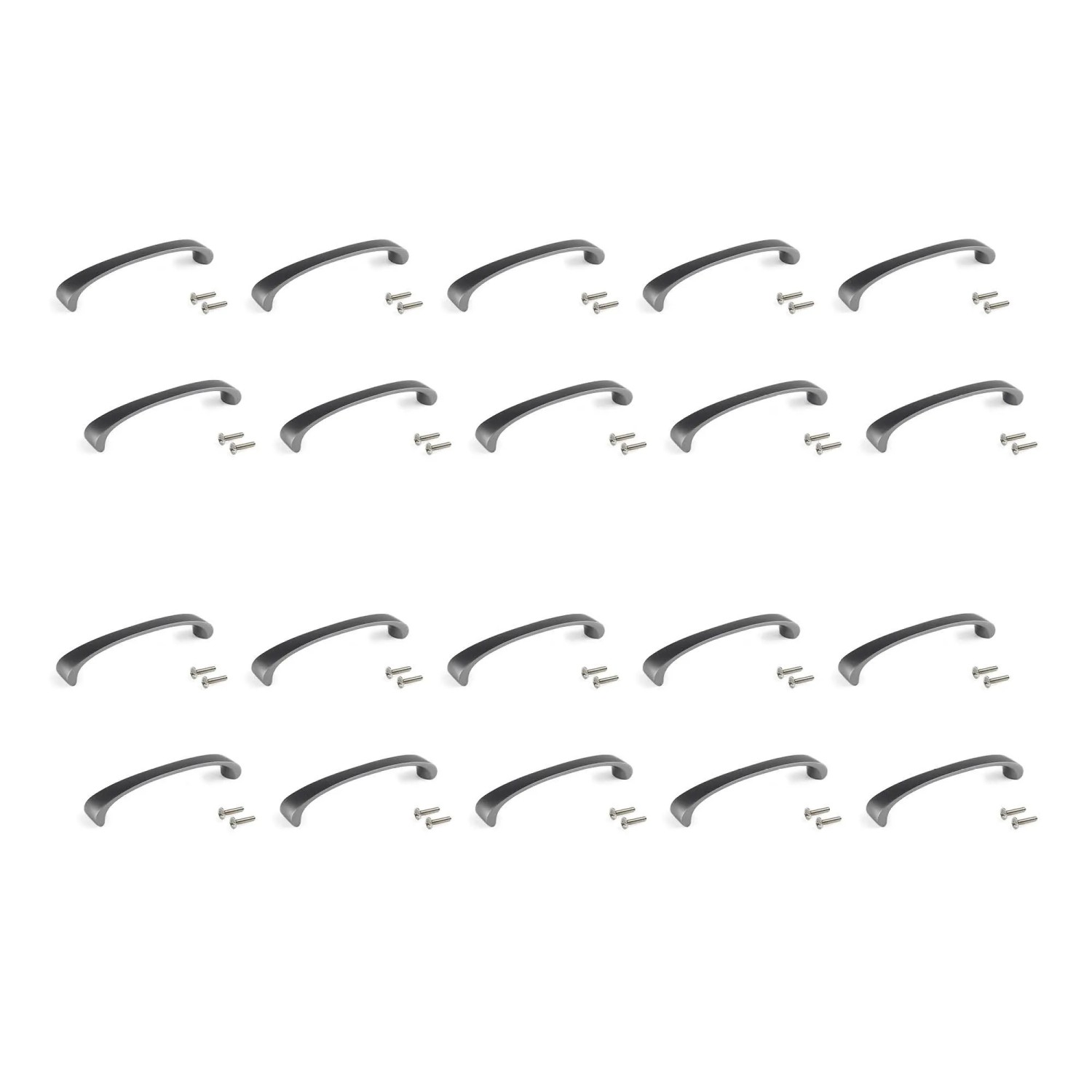 Emuca Lot von 25 Möbelgriffe Picanya L198 mm 128 mm Achsenabstand Aluminium Matt Eloxiert
