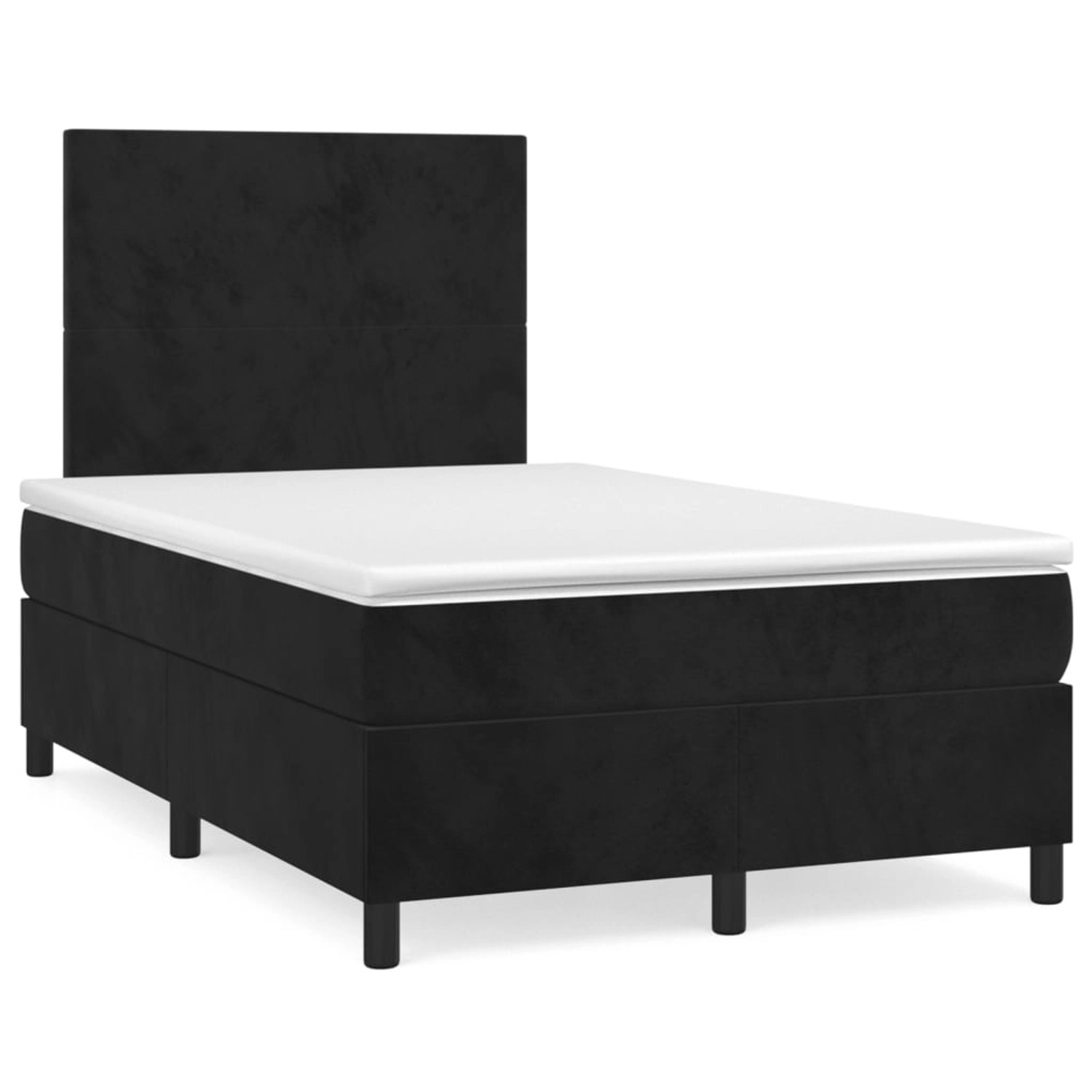 vidaXL Boxspringbett Boxspringbett mit Matratze Schwarz 120x200 cm Samt Bet günstig online kaufen