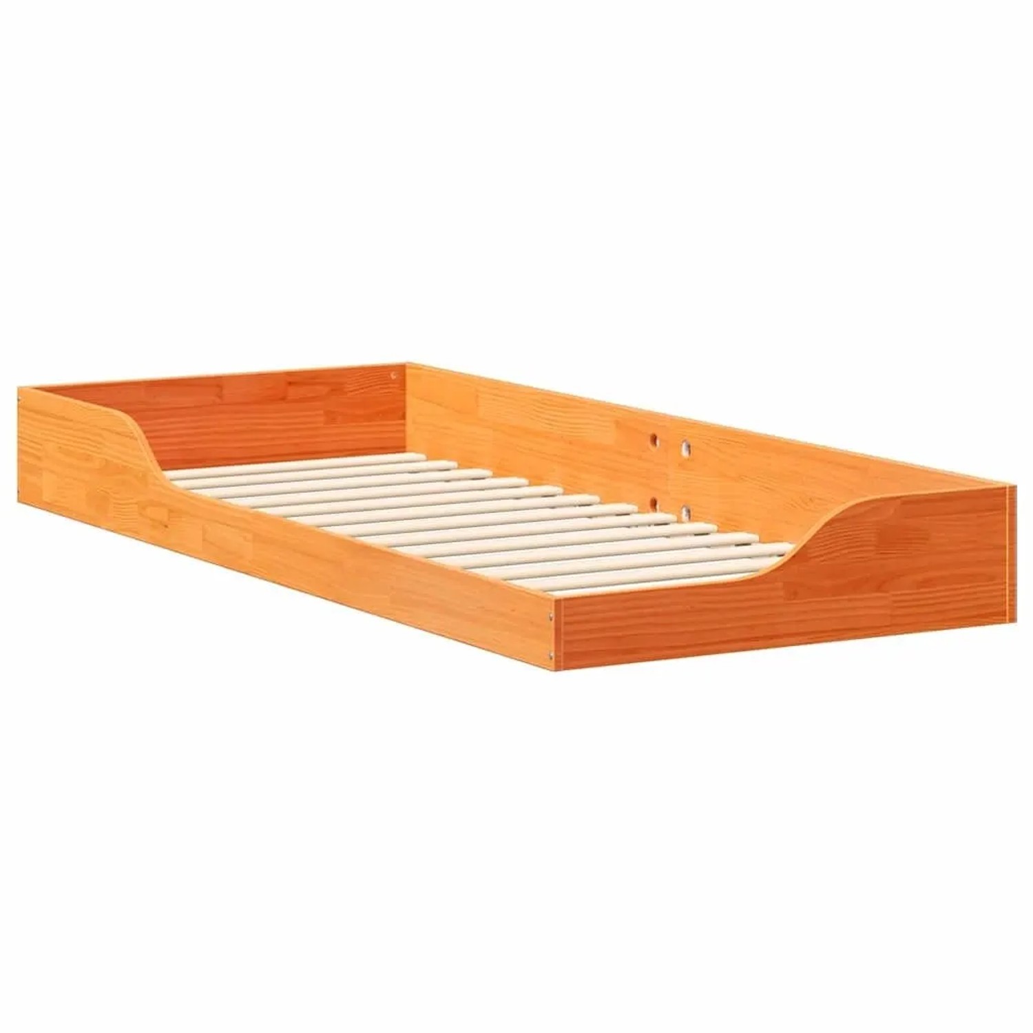 vidaXL Bettrahmen Wachsbraun 90 x 220 cm Massives Kiefernholz 873414