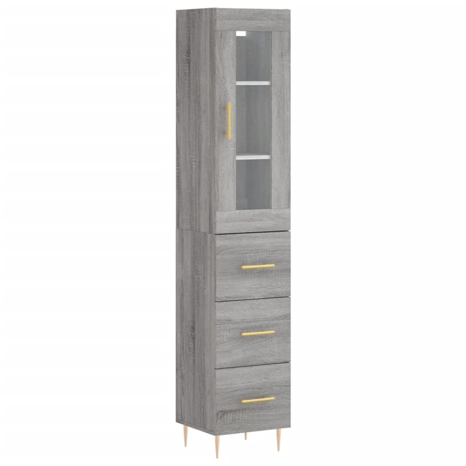 vidaXL Highboard Grau Sonoma 34,5x34x180 cm Holzwerkstoff 3199231 günstig online kaufen