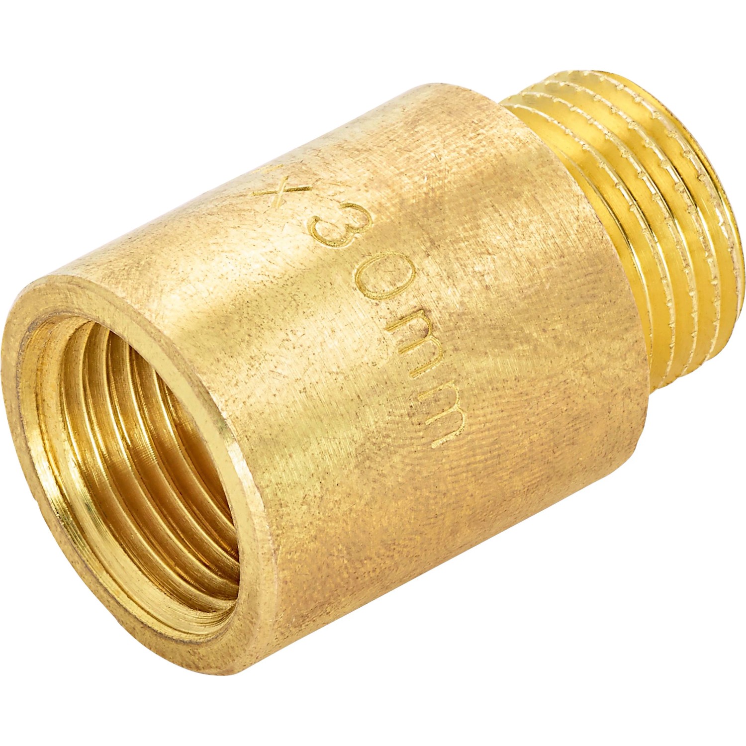 Hahnverlängerung aus Messing, 18,6 mm x 21 mm, 30 mm lang, für Gewindefittings.
