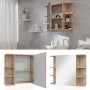 Vicco Badspiegelschrank Fynn Sonoma, 80x64 cm, mit Ablagen für Badutensilien.
