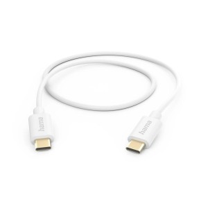 Weißes Hama USB-C auf USB-C Ladekabel, 1 m lang, für Computer & Multimedia.