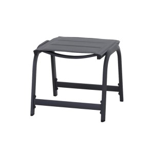 Siena Garden Hocker Tesoro, 51x51x43 cm, matt Anthrazit, mit Ranotex-Gewebe in Royal Grau.